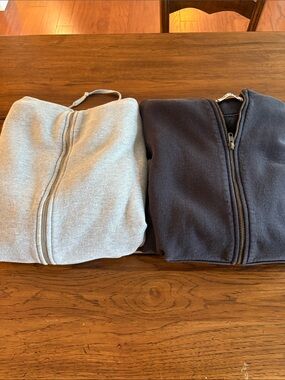 The Game TWO Light Gray and Black Full-Zip Hoodies